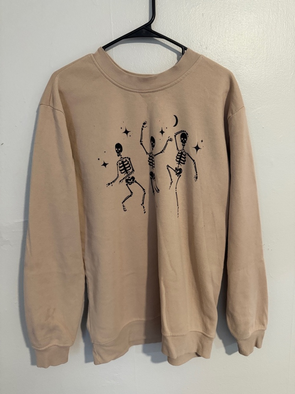 Tan Skeleton Print Sweater